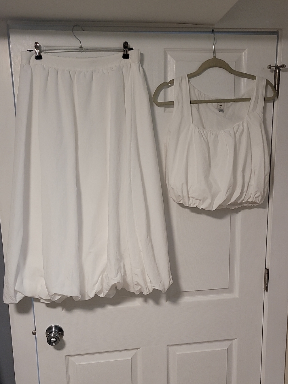3 For $40 a new day White Bubble Hem A-Line Midi Skirt